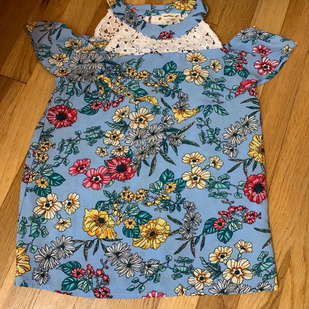 Girls off the shoulder floral top